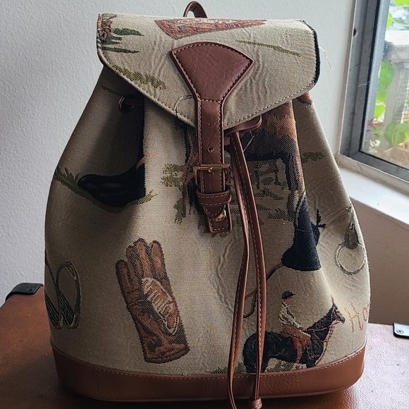 Horse Equestrian Backpack vintage Style - Picture 12 of 12